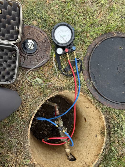 Backflow assembly test from above